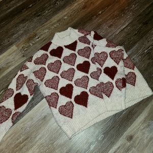 Adorable heart patterned turtleneck